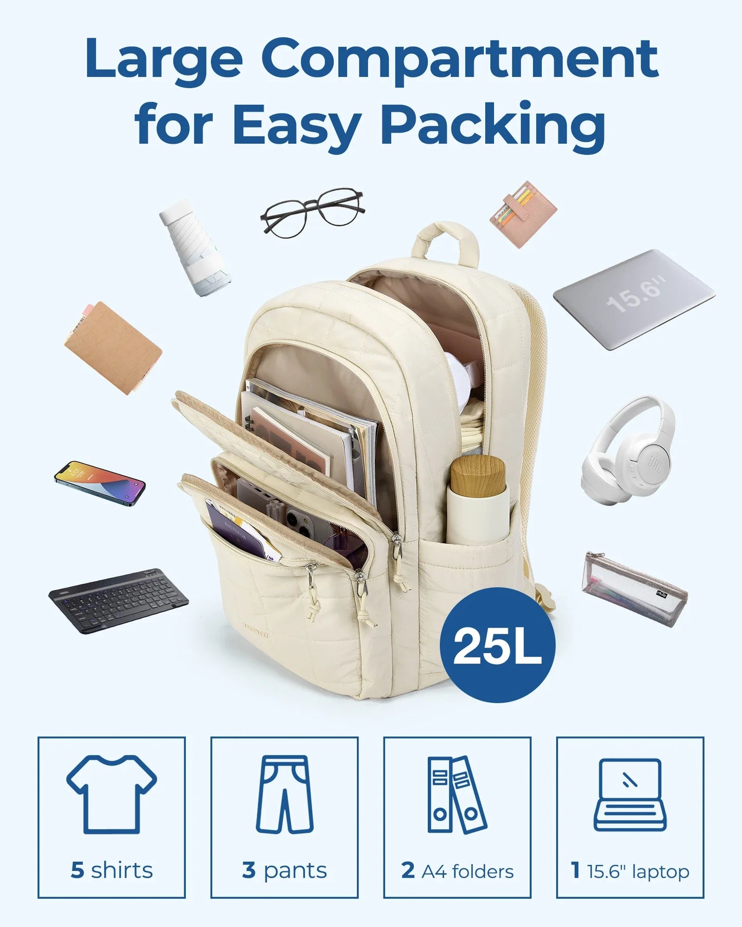 BAGSMART Women's Backpack Large Capacity Travel Backpack Simple Female Bags School College Laptop Backpack for Girls