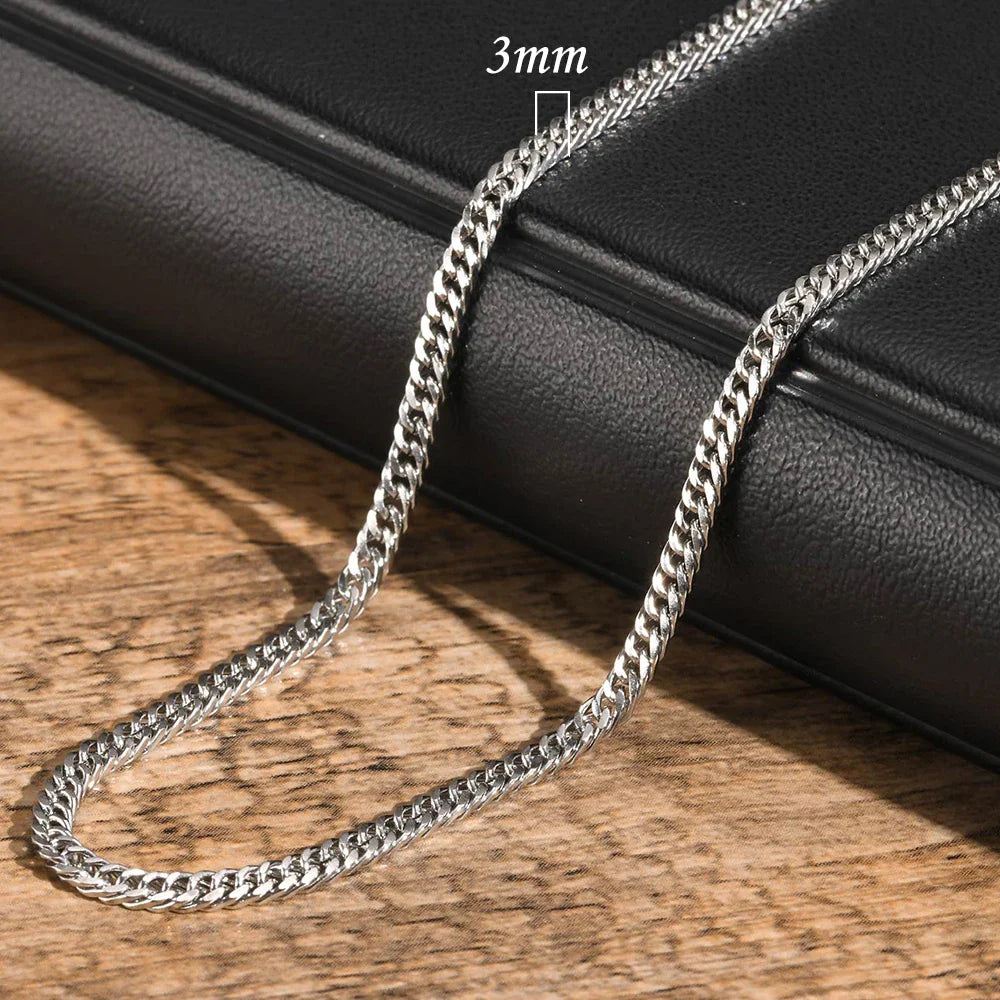 Vnox 3/5/7/9mm Thick Cuban Chain Necklaces for Men Women,Simple Miami Curb Links Collar,Waterproof Stainless Steel Unisex Chain