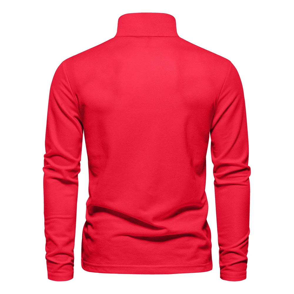 AIOPESON 2023 New Men's Deer Embroidery Polo Shirts Solid Color Long Sleeve Social Business Male