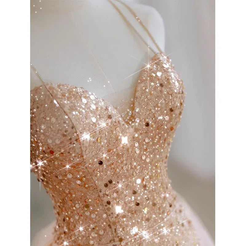 Homecoming Dresses: Party Dresses Slim Waist Sling Prom Dress