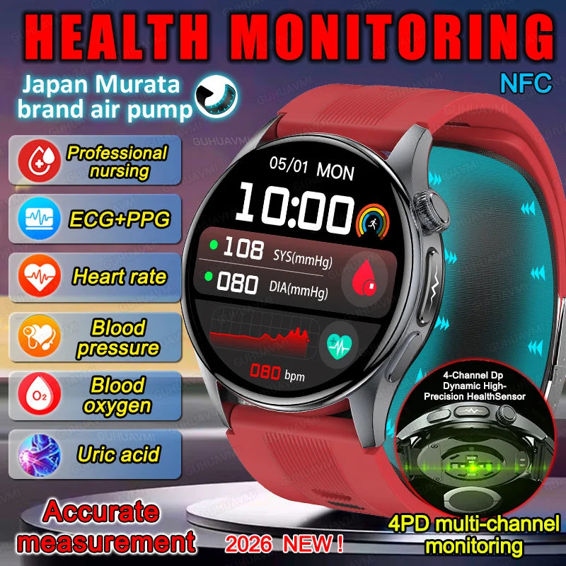 Smartwatch  AMOLED Screen Call ECG Sport Watchs