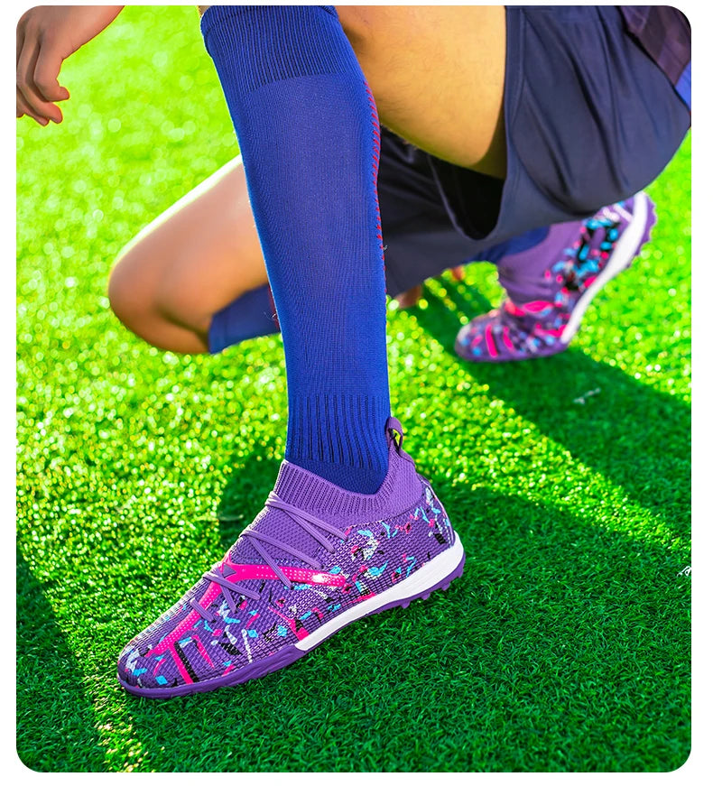 Mens Football Field Boots Ultralight Turf Indoor Society Training Soccer Shoes Cleats