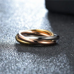 Classical Triple Ring Interlocked Rings Wedding Jewelry Accessories Fashion