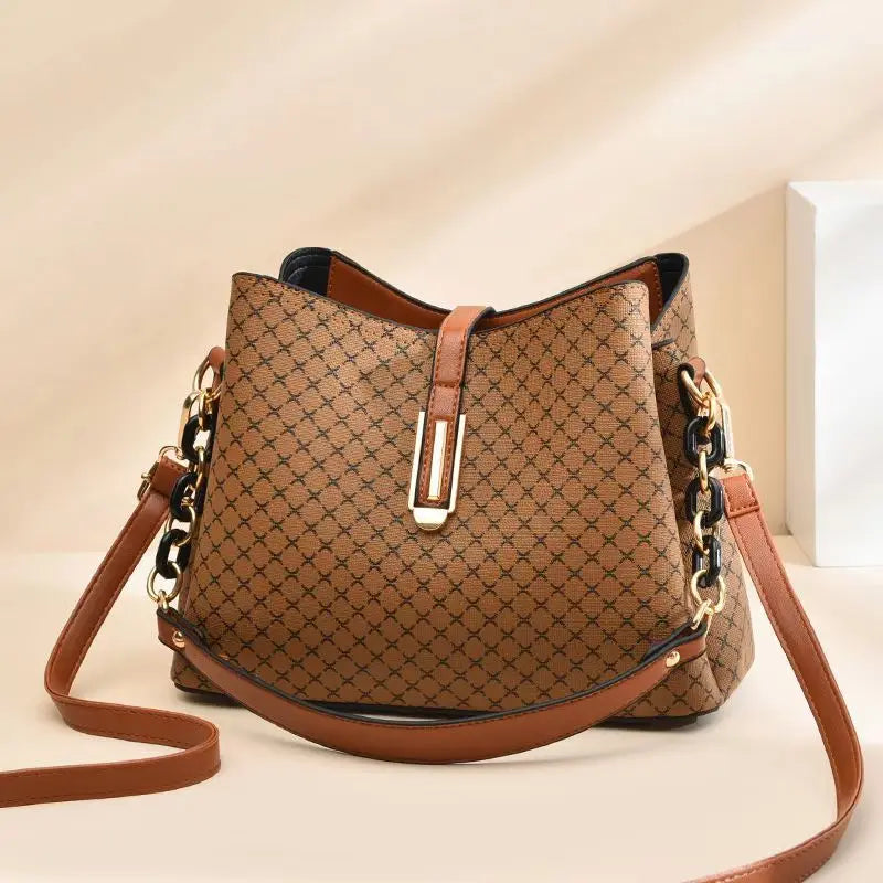 Fashion Bucket Bag Women PU Leather Shoulder Bag Brands