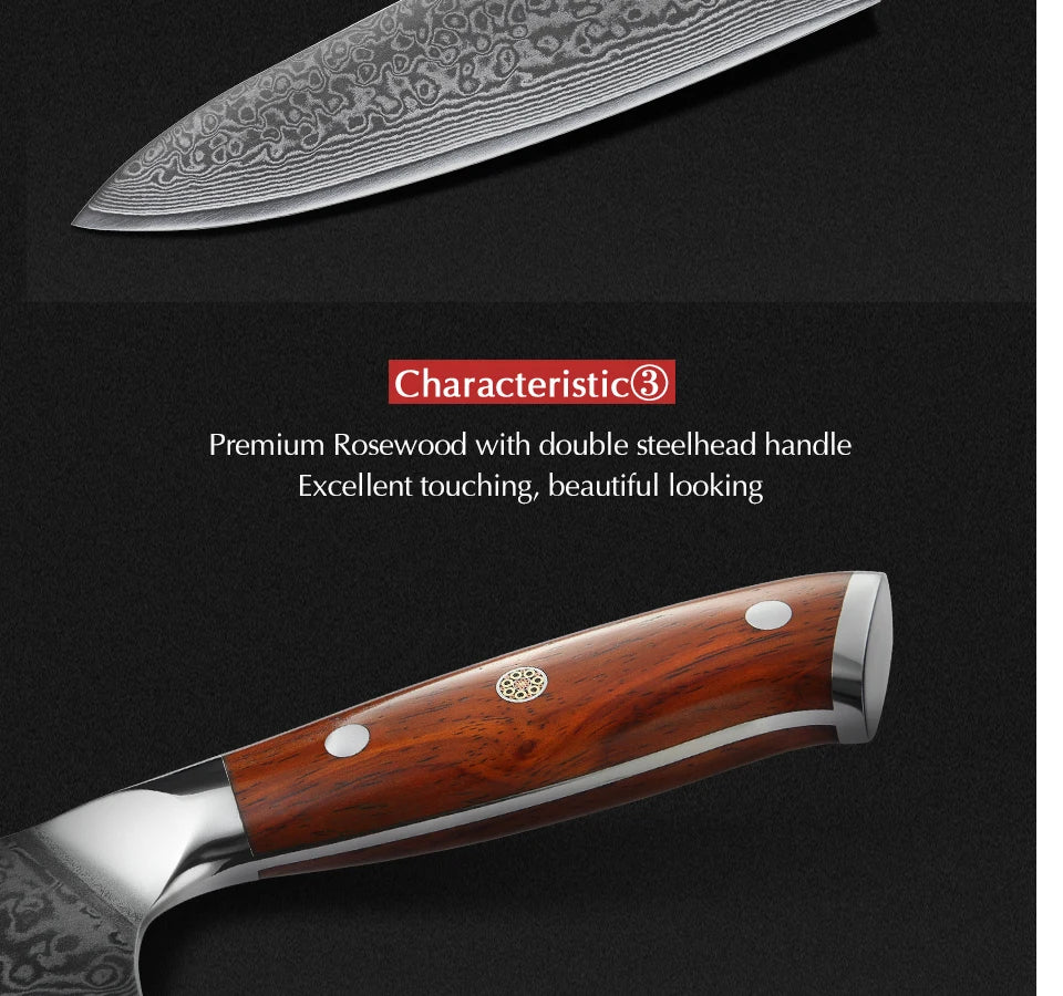 8.5 Inch Chef Knives High Carbon Chinese VG10 67 Layer Damascus Kitchen