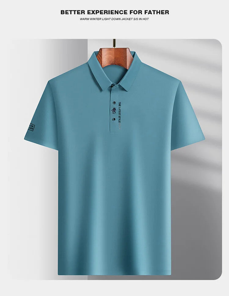 Brand high-end ice silk short sleeved men's POLO shirt 2024summer fashionable embroidery design top breathable and cool T-shirt
