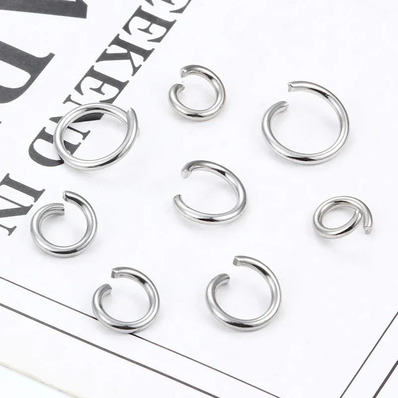 1.5mm Thick Stainless Steel Width 8mm 9mm 10mm 12mm  Open Jump Rings For Jewelry Making Supplies Accessories Findings Not Fade