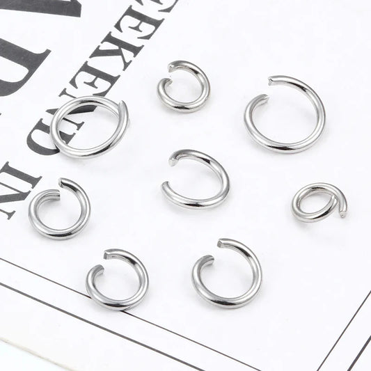 1.5mm Thick Stainless Steel Width 8mm 9mm 10mm 12mm  Open Jump Rings For Jewelry Making Supplies Accessories Findings Not Fade