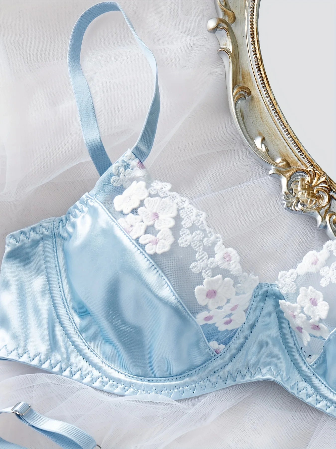 Seamless Slip Underwear Silk Exotic Sets Lace Embroidery Matching Outfits
