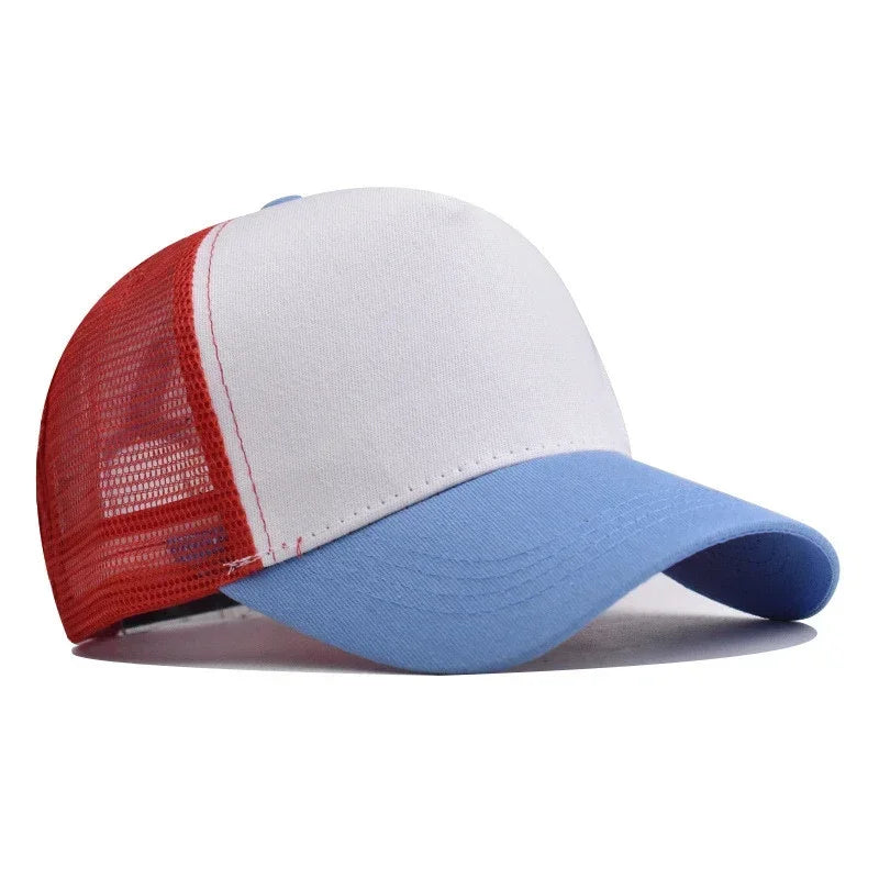 Custom Trucker Hat Logo Cotton Mesh Breathable Baseball Cap Women Men Summer Sunshade Mesh Cap 5 Panels Truck Hat Cap Wholesale