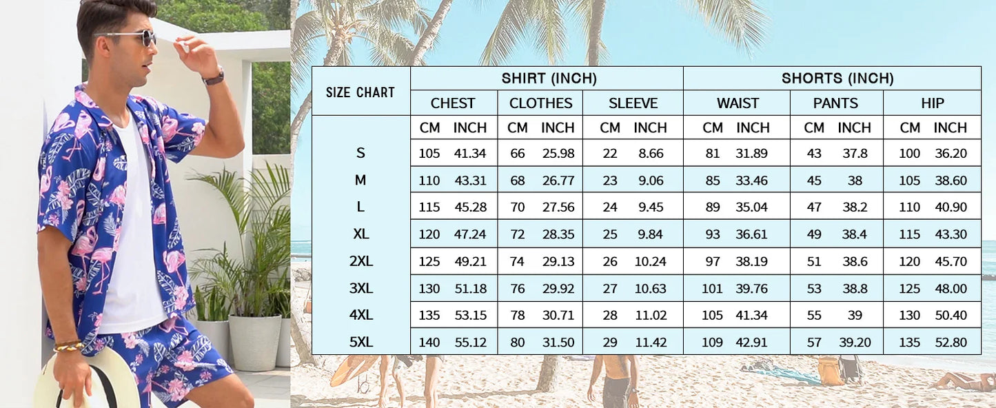 2024 New Men's Summer Holiday Suit Retro Textured Printed Border Shirt Short Sleeve Shorts Two Piece Men's Breathable Pool Suit