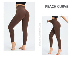 Seamless High Waist Nude Yoga Pants Women's Honey Peach Hip Lifting Tight Fitness