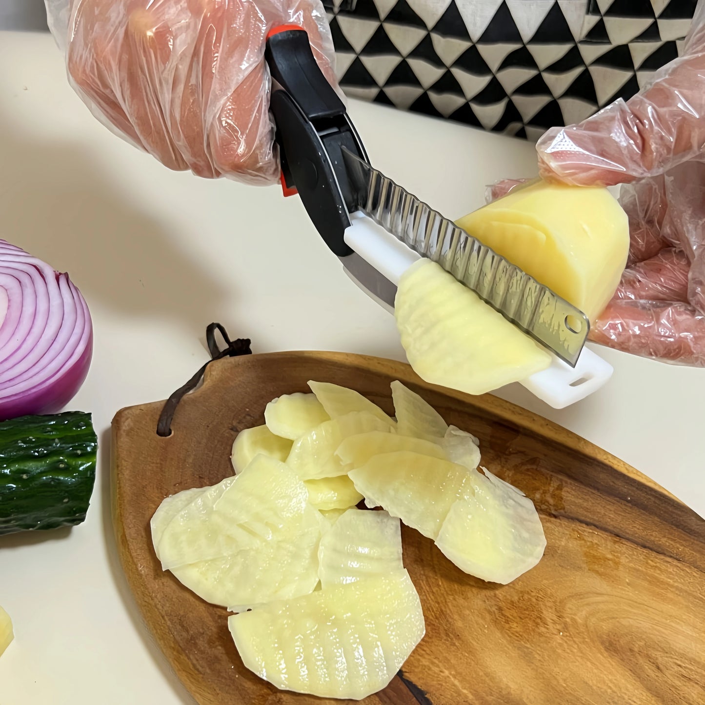 Premium Chop Scissors Cutting Board Scissors Vegetable Chopper Easy Cutter