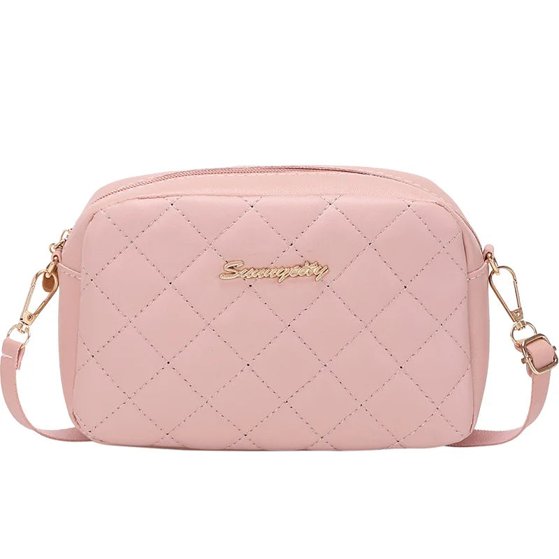 Simple Solid Color Leather Shoulder Bag For Women Lady Crossbody Messenger Bag