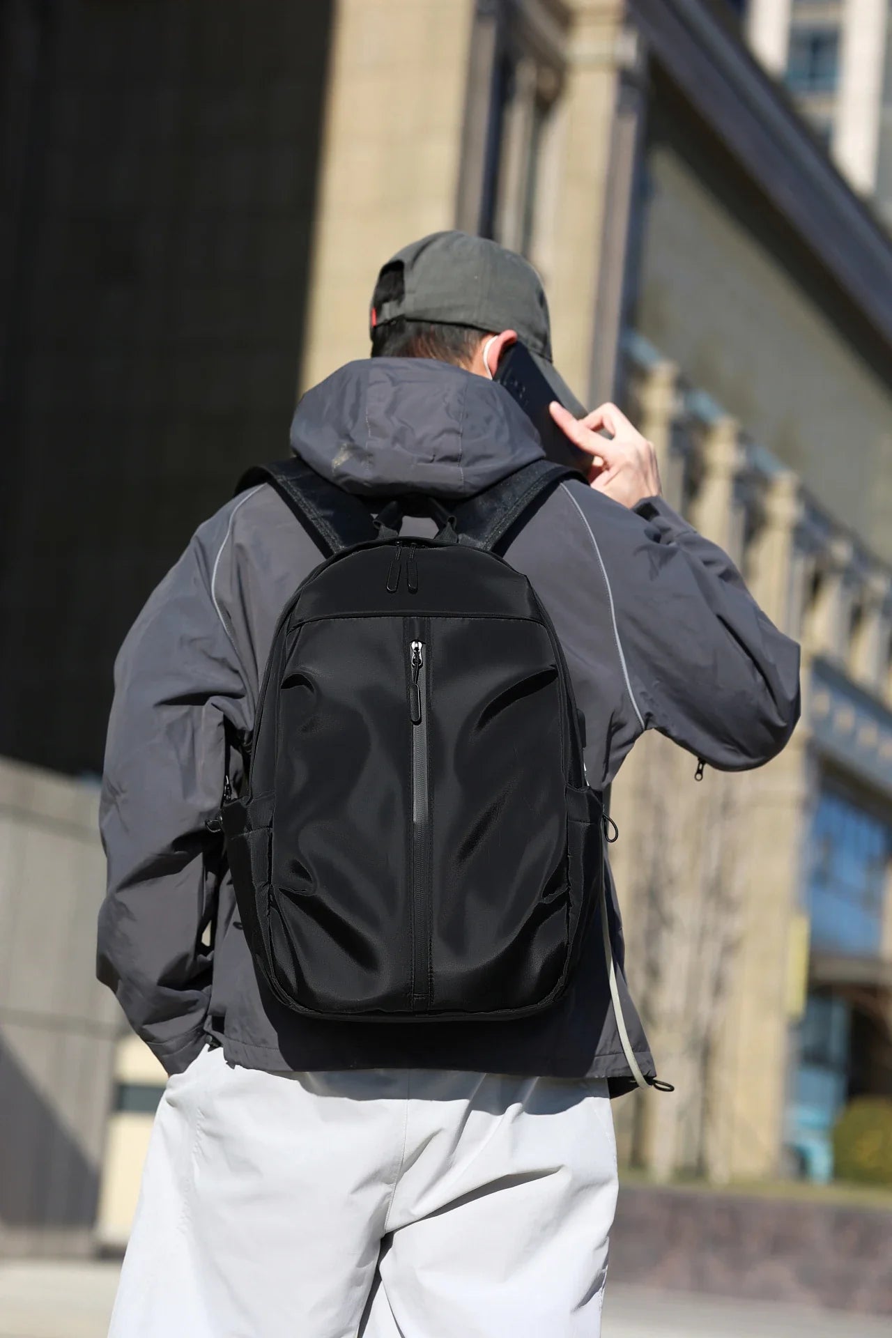 1 14 Inch Large Capacity Leisure Schoolbag Sports Simple Men And Women Universal Computer Backpack With Pendant