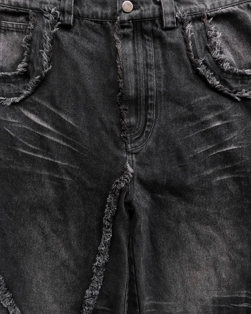 High Street retro stars furred jeans Men y2k Goth Harajuku fashion high-waisted
