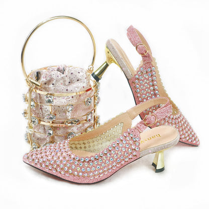 Italian Shoe and Bag Set Women Shoes and Bag Set In Italy gold