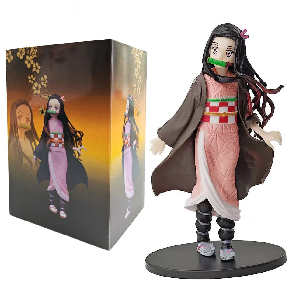 16cm Anime Demon Slayer Kimetsu no Yaiba Figure Kamado Tanjirou Action Figure Agatsuma Zenitsu Nezuko Warrior PVC Doll Model Toy