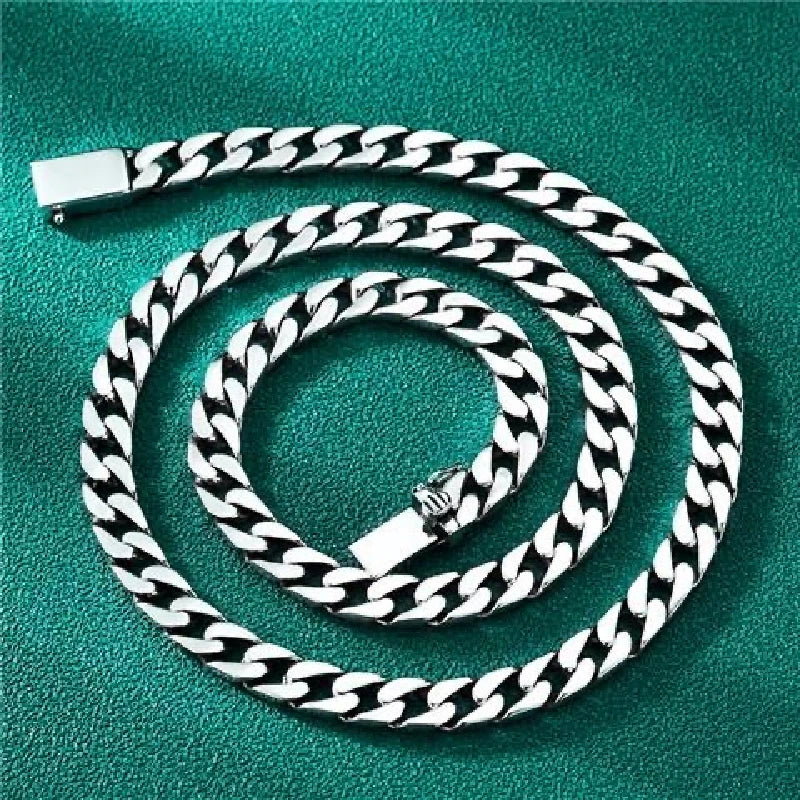 100% S925 Sterling Silver Necklace Bracelet Punk S925 Silver Jewelry Never Fade Carry certificate Men Women Jewelry Gifts