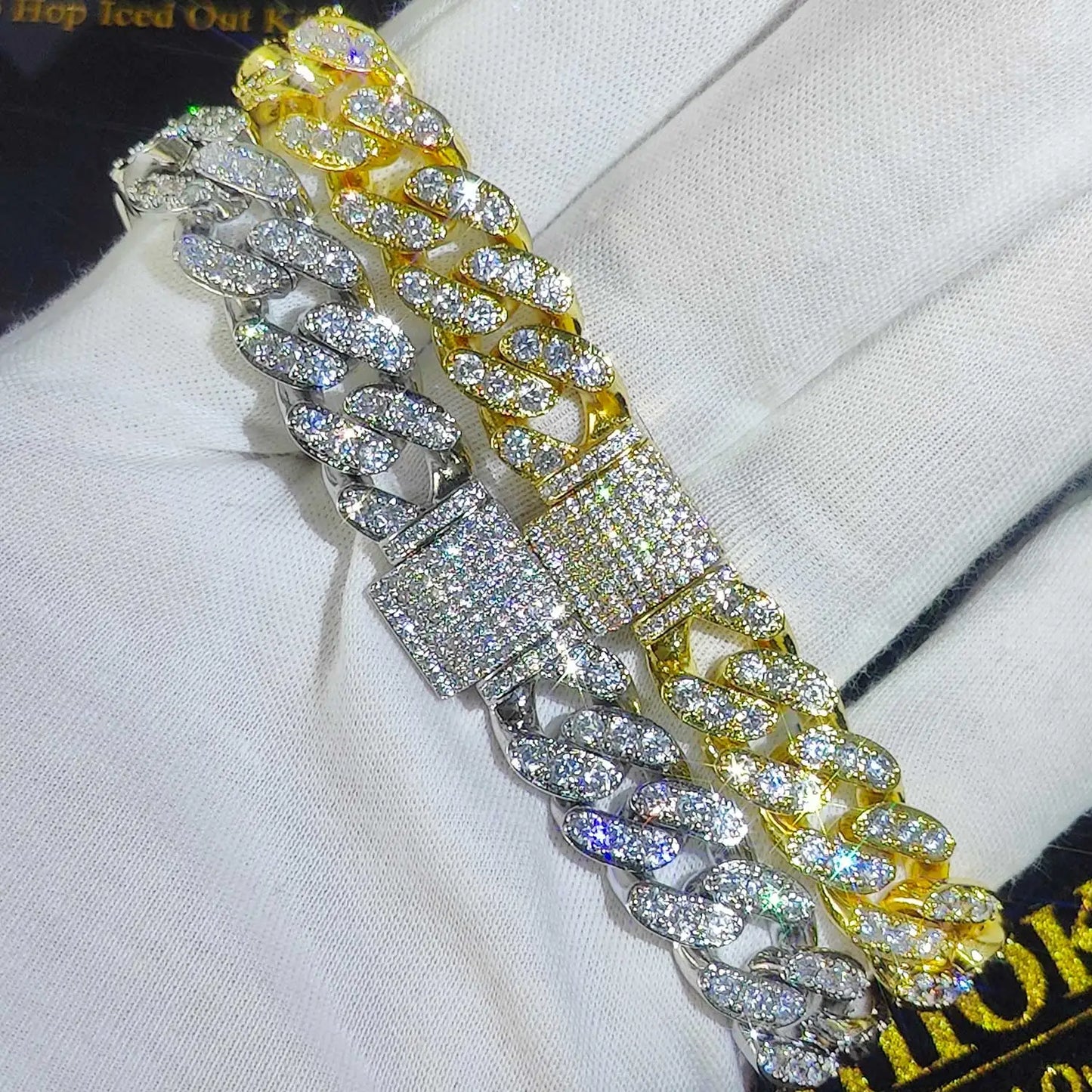 Luxury Jewelry Bling CZ Cuban Link Bracelet Two Row Zircon Copper Miami Cuban Bracelet Iced Out Hip Hop Men Women