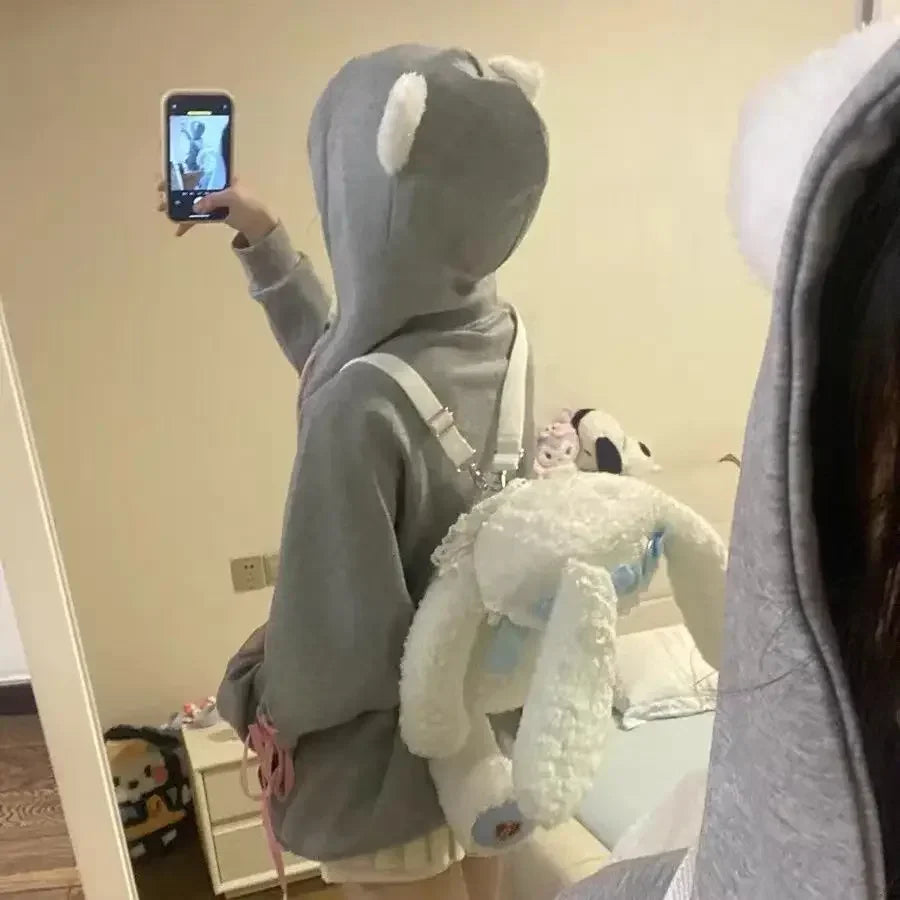 Kawaii Sweet Harajuku Hoodie Women Japanese Fashion Cute Cat