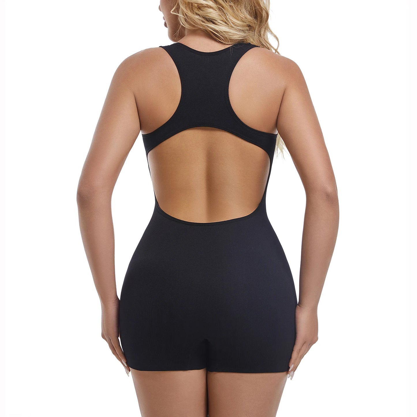 Seamless Backless Jumpsuit Women Tummy Control One Piece Bodycon Stretch