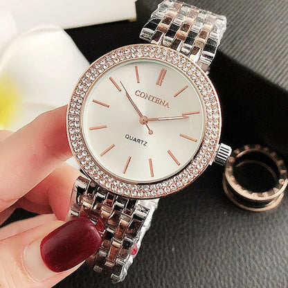 Luxury Rhinestone Watch Top Brand Women Watches Fashion Gold Women's Watches Stainless Steel Ladies Watch Clock Gifts for Women