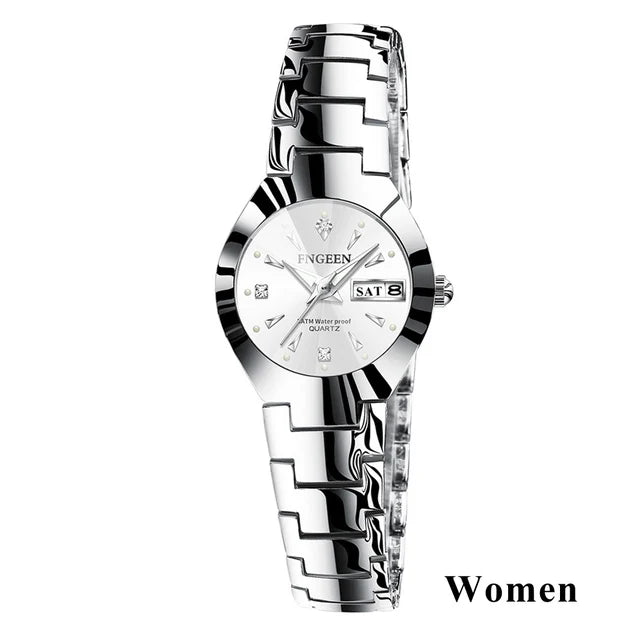 2024 FNGEEN 5808 Relogio Feminino Couple Watch Men Quartz watch for Lovers Luxury Womens wristwatch Stainless Steel Waterproof
