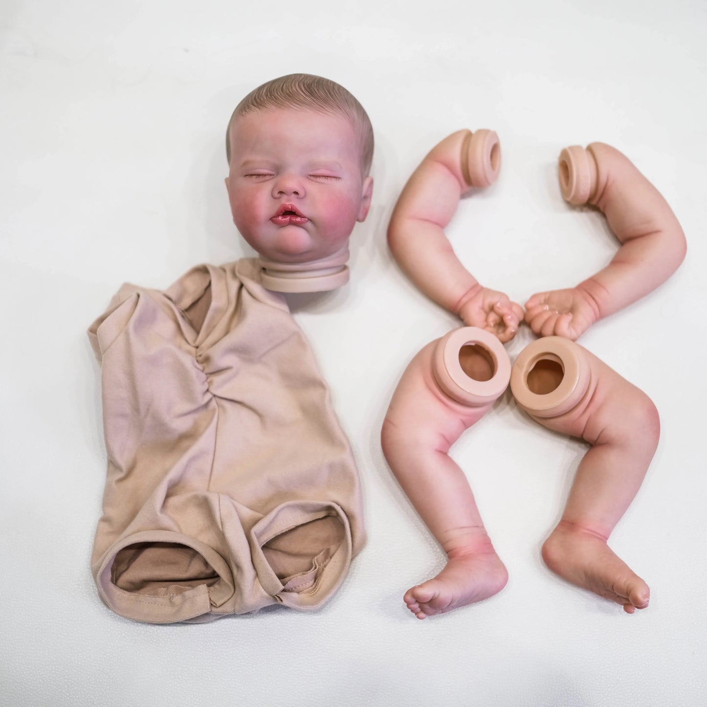 NPK 19-inch Lifelike Reborn Quinbee Doll Finished Size with Painted Details Veins - Collectible Baby Figure Kit