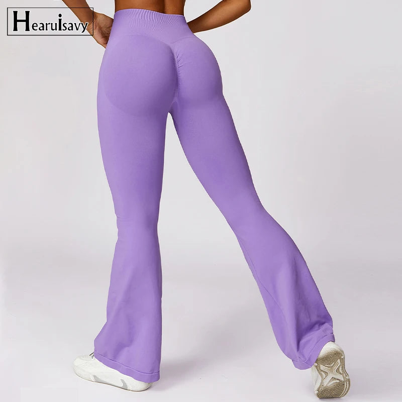 Seamless Flared Leggings Scrunch Sports Leggings Women Gym Yoga Flared Pants