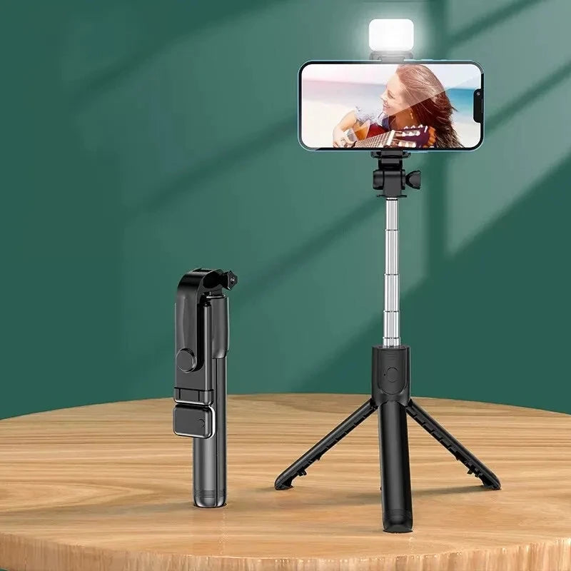 Monopod Remote Shutter Fill Light for iPhone Samsung Xiaomi Phone Holder