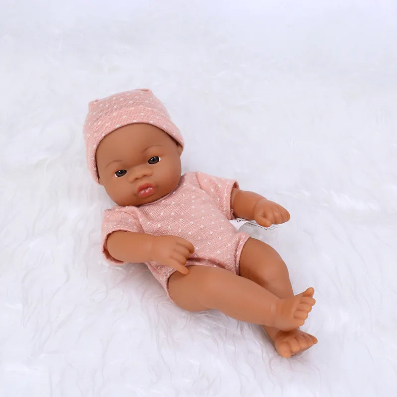 Black Reborn Dolls African Reborn Baby Doll 20cm Dolls Baby Reborn Baby Doll Toys Soft Touch High Quality Doll for Children Toys