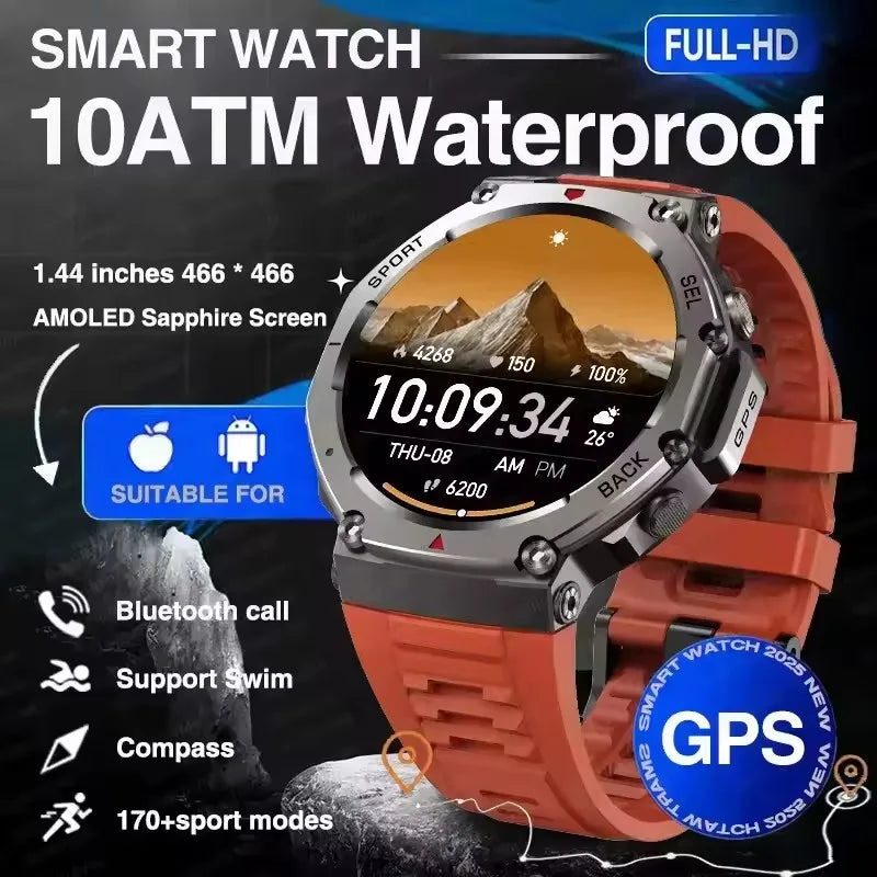 T-Rex 3 Ultra Built-in Dual-band GPS Smartwatch 5ATM Waterproof 48mm AMOLED Compass 170+ Sport Durable Military Smart Watch 2025