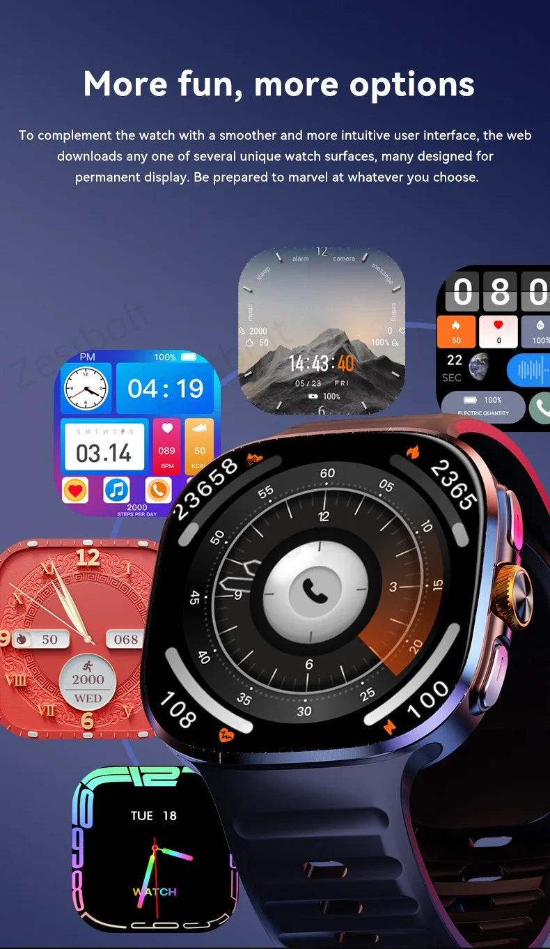 M99 Smartwatch 2.4inch Larger Amoled Screen 12 Panel Menu Smart Watch With 190° Rotating Camera 2100Mah Battery Android 10.0 OS
