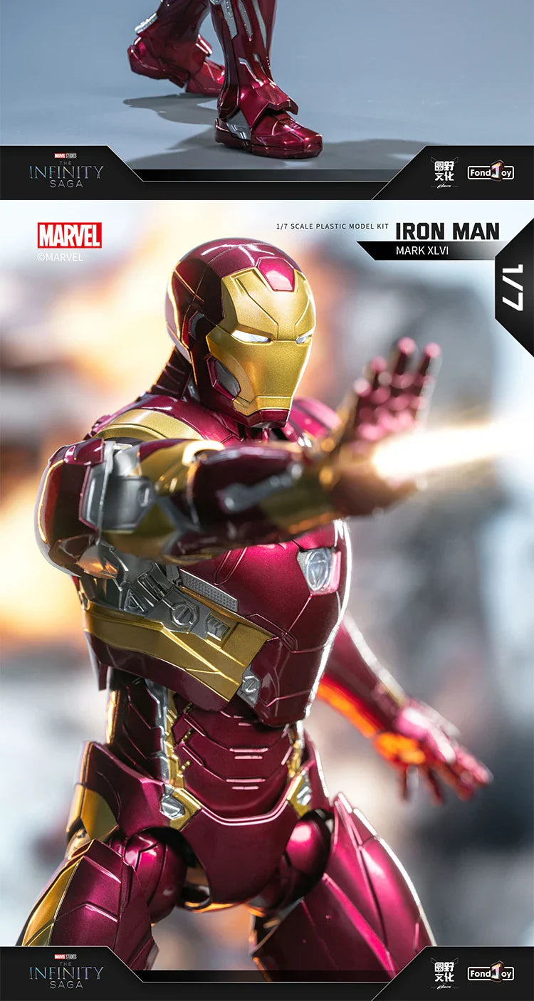 Original FondJoy Iron Man MK42 MK43 MK46MK5 MK6 MK7 DIY Toy Action Figure Tony Stark Legend Collection Anime Model Kids Gift