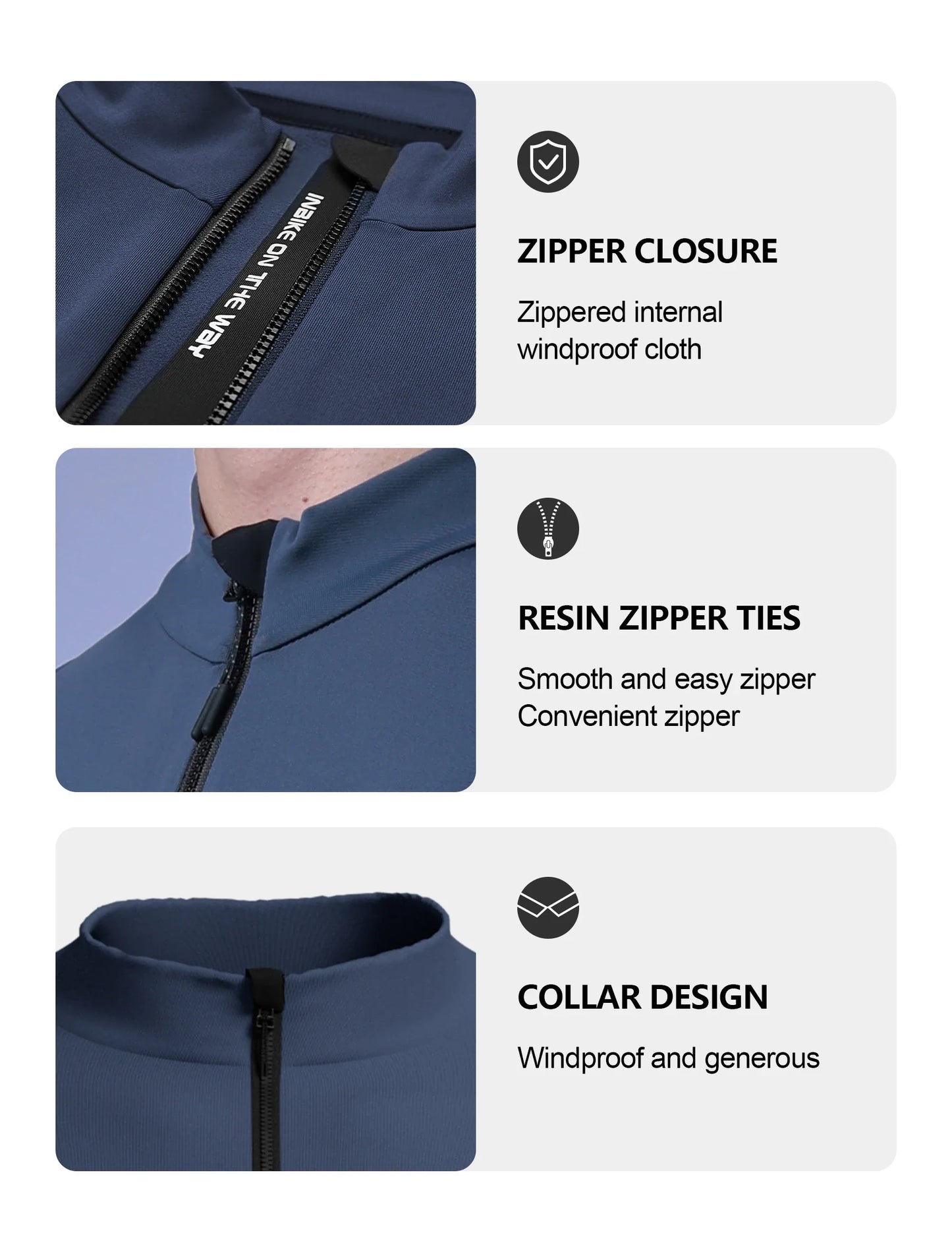 INBIKE Winter Cycling Clothing for Men Fleece Cycling Sets Long Sleeve Jersey with Pockets Long Bicycle Bib Pants for Road Bikes
