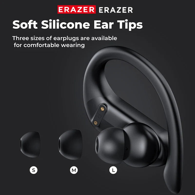 Erazer XT60 Wireless Headset Bluetooth 5.3 Bass Stereo Sports Headset with Microphone,Super Long Endur With Mic