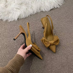 Women Shoes Summer Butterfly Knot Women Slingbacks Heels Shoes