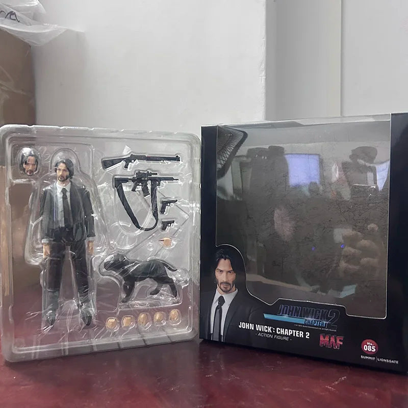 John Wick Figure Mafex 085 Collection Action Figure Model Toys Joint Movable Doll Bookshelf Ornament Christmas Present