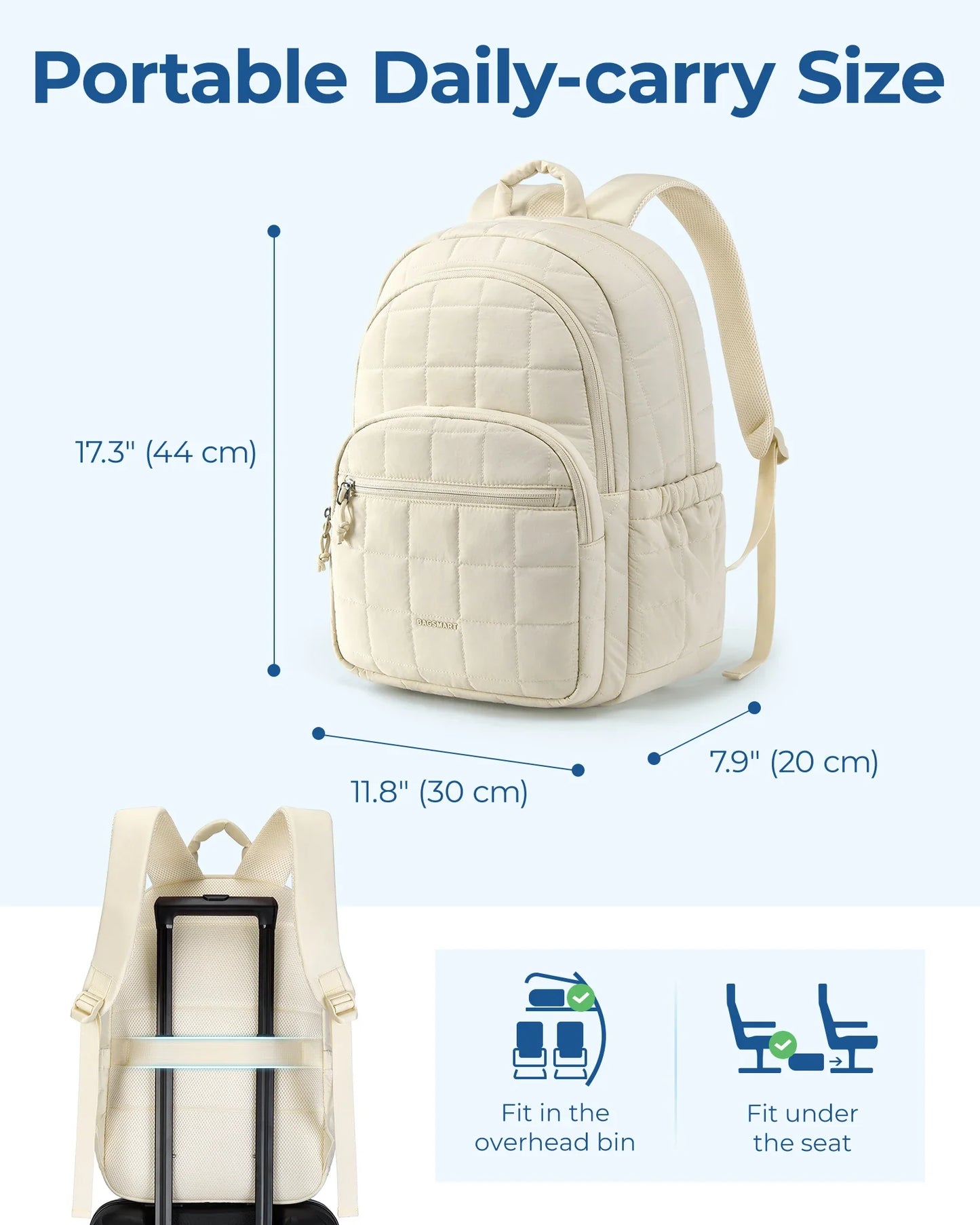 BAGSMART Women's Backpack Large Capacity Travel Backpack Simple Female Bags School College Laptop Backpack for Girls
