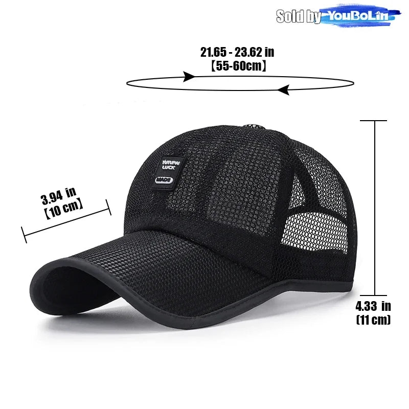 Summer Breathable Mesh Adjustable Baseball Cap Sun Hat Trucker Caps Dad Hats