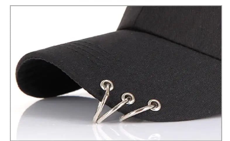 COKK Hip Hop Women's Baseball Cap With Ring Circle Snapback Hats For Men Women Unisex Dad Hat Adjustable Kpop Korean Style Gorra
