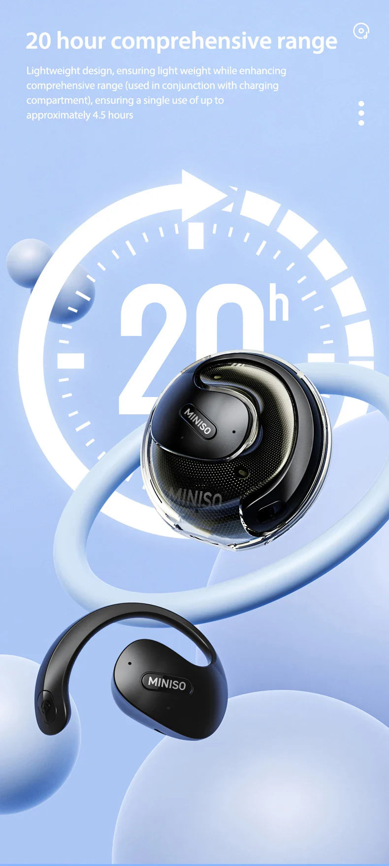 Translator MINISO X15Pro 5.4 Bluetooth Headset Translation Earphones Wireless Headphones Office Travel,ASMR Headset APP