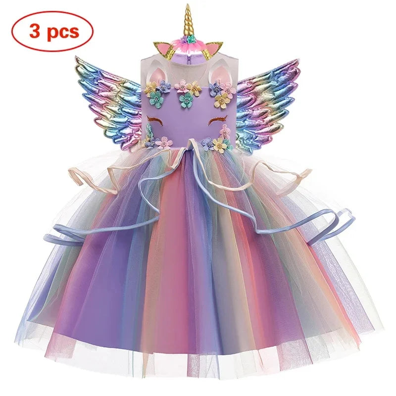Baby Girl Unicorn Dress Cosplay Costume Birthday Party
