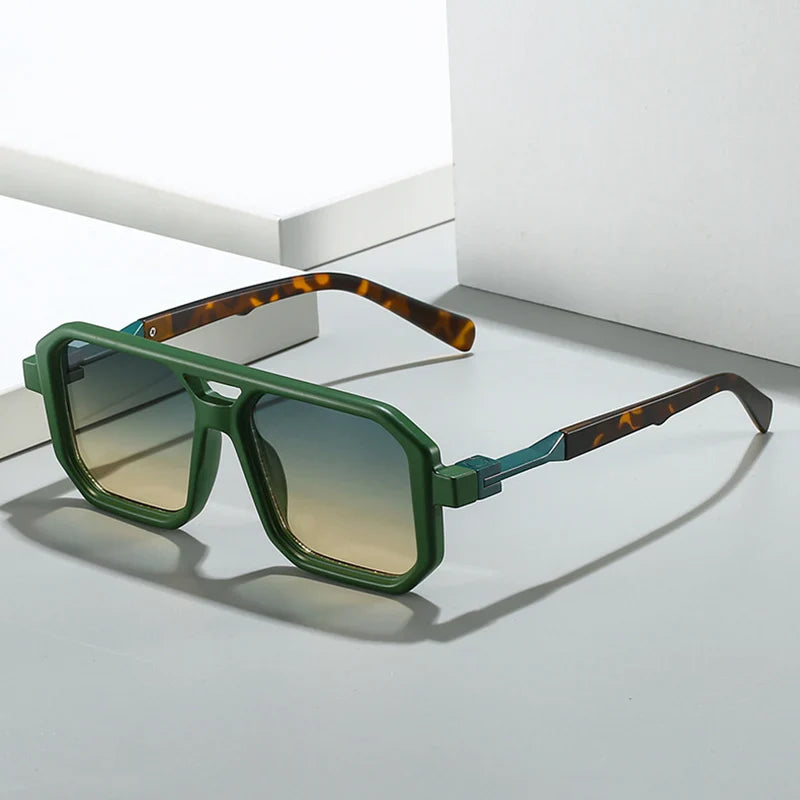 SHAUNA New Double Bridges Square Sunglasses Women Fashion Gradient Shades UV400 Retro Polygon Men Sun Glasses
