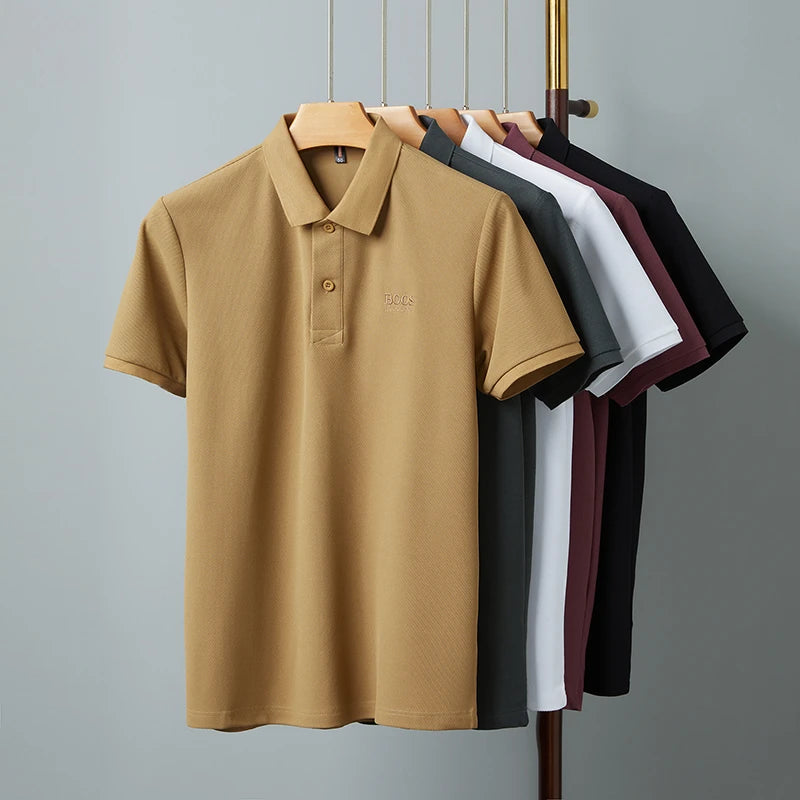 2025 Summer New Brand Embroidered Men's 100% Cotton Short Sleeve Polo Shirt Casual Breathable Top Tshirt Hot Selling