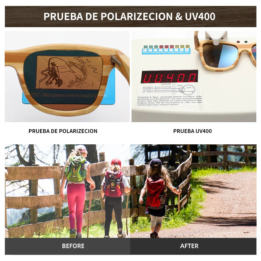 GM Natural Zebra bamboo adult sunglasses Manual polarized glasses Mirror coated lens Glasses Gift box 8621C