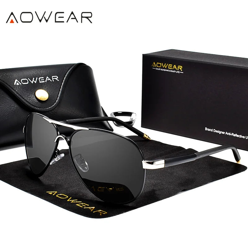 Aviation Sunglasses Men Polarized Mirror Sunglass for Man HD Driving Pilot