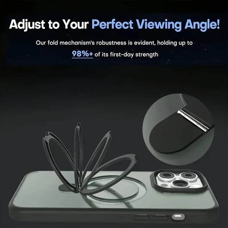 Luxury Magnetic Holder Armor Shockproof Wireless Charging Phone Case for iPhone 17 16 15 14 13 12 11 Pro Max 17 Air Cases Cover