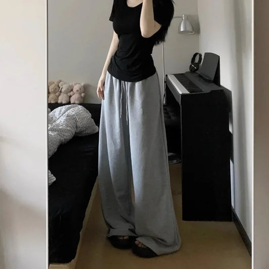 Sweatpants Wide Leg Pants Women Casual Oversize Sports Trousers Korean